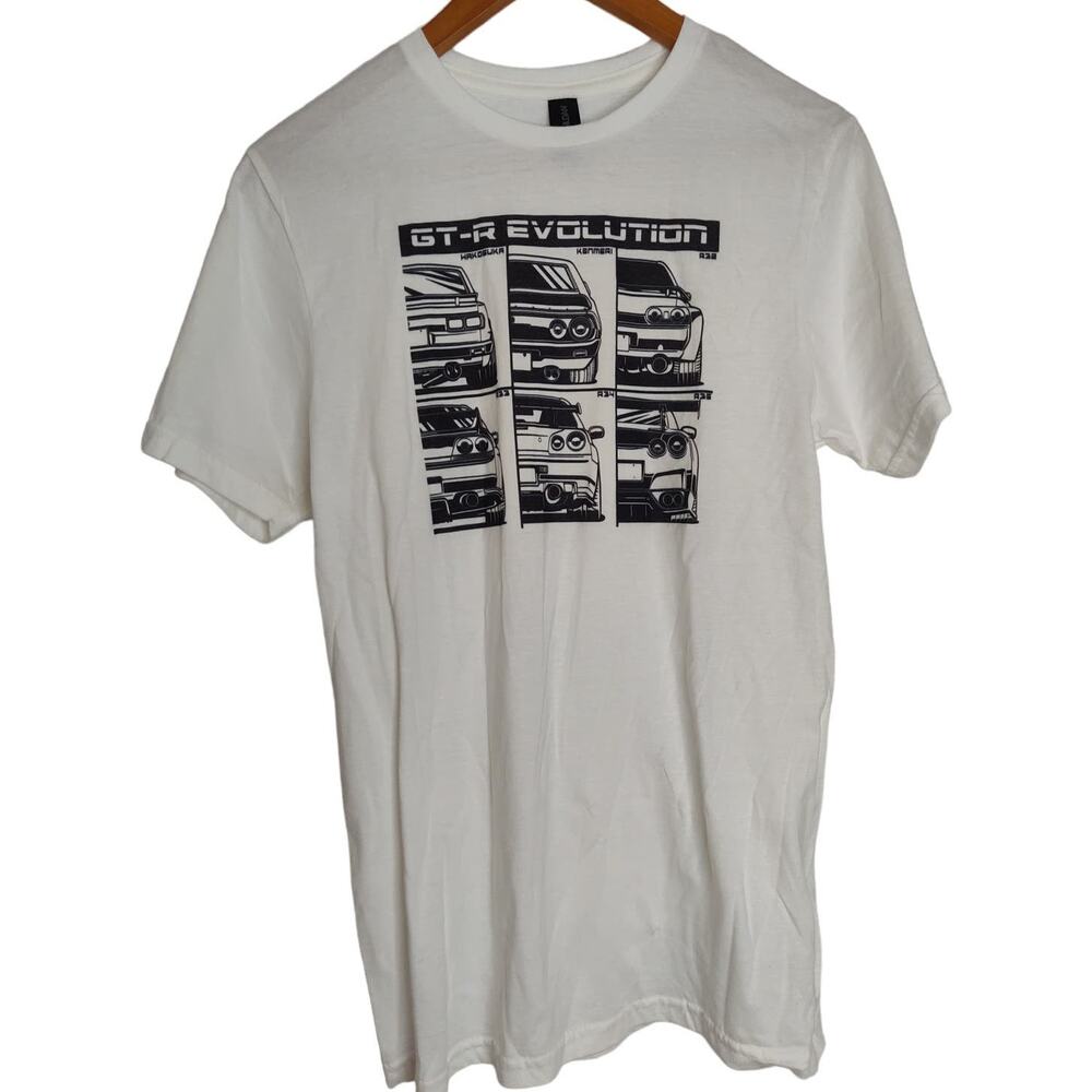 GTR Evolution graphic T-shirt JDM Japanese Sports Cars black white
